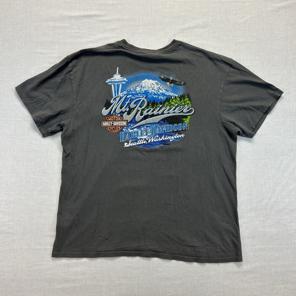 Harley-Davidson Mt Rainier Seattle WA Graphic T-Shirt Men's XL Gray HDMC Riding